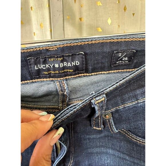 Lucky Brand Orta Premium Mid Rise Sweet Boot Side Slits Cropped Denim Jeans 2/26 - Picture 8 of 10